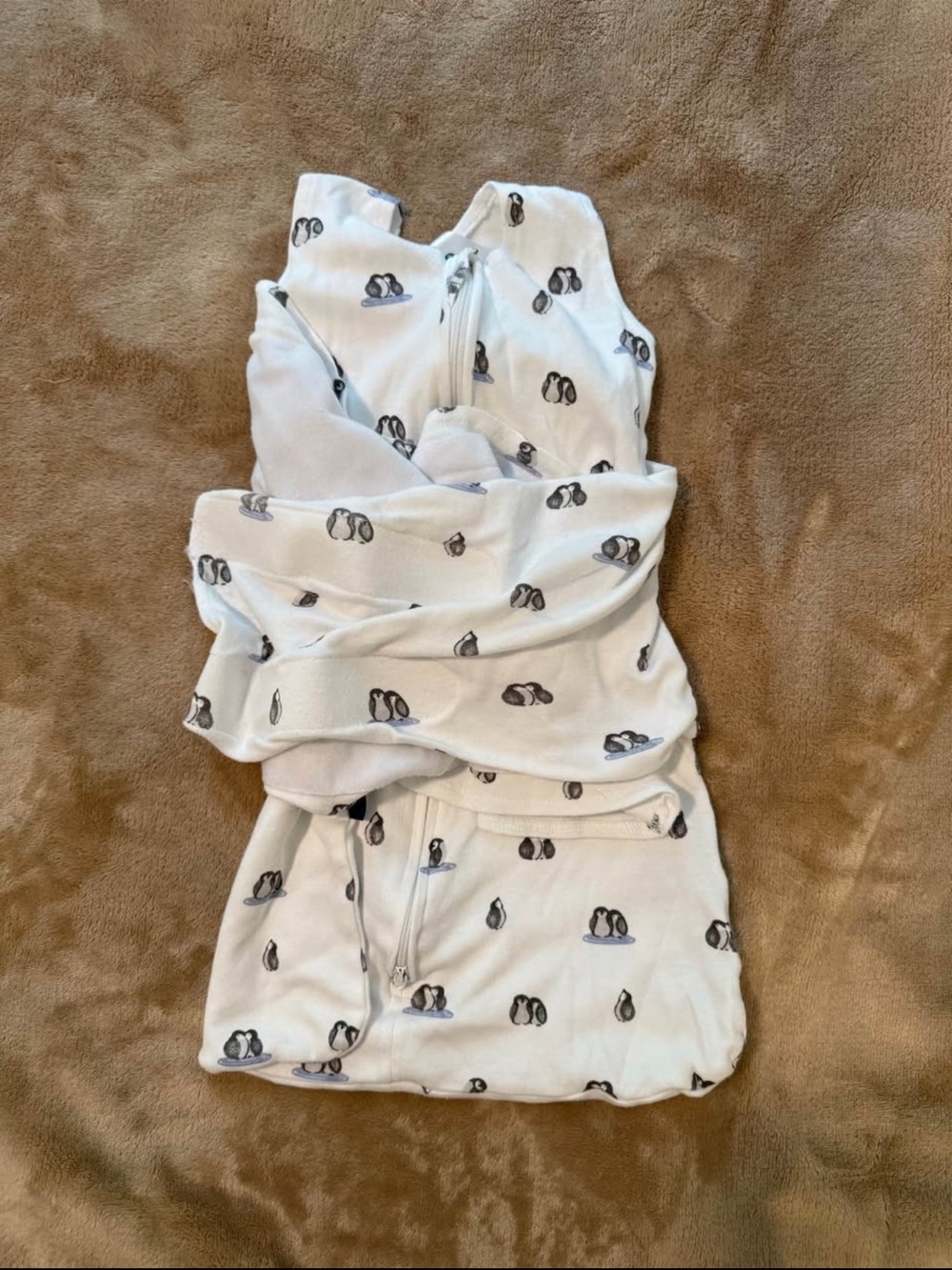 Halo White Penguin Print SleepSack Swaddle